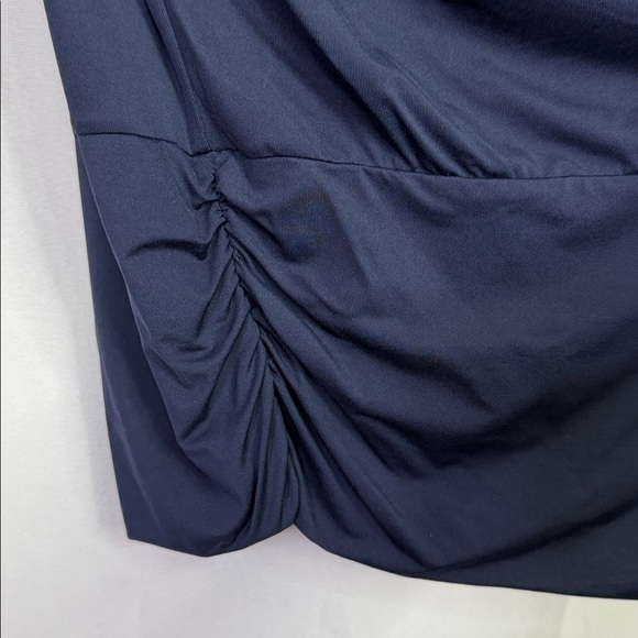 Michael Kors Blouse Sleeve Loose Casual Navy Blue Metal Logo Top - Picture 5 of 8